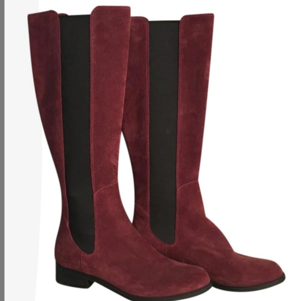 Cole Haan maroon tall leather Jodhpur boots